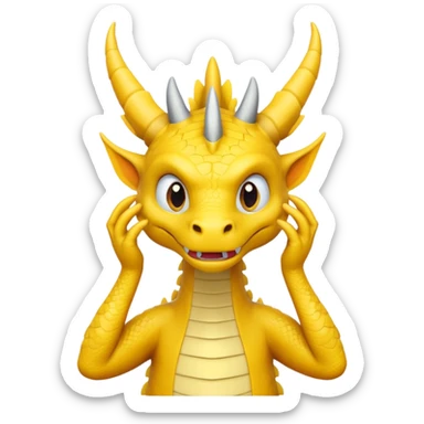 Draw a dragon that has his hands on. His head (confused?) like psyduck and a head tilted sticker