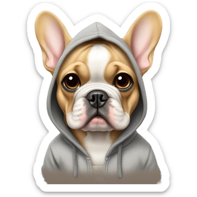 Tan french bulldog with hoodie sticker