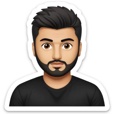 ipretty bratz emoji of arjun kapoor wearing a black tee,  sticker