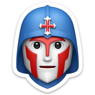 Make me an emoji to my school Holy cross davao college  representing this three colors ❤️💙🤍 make it like a crusader. sticker