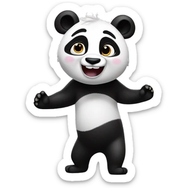 Here is the new character that is a mix between Joy from Inside Out 2 and a panda. This joyful and energetic character combines Joy's bright personality with the black and white fur pattern of a panda. I hope this brings your vision to life! sticker