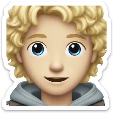 A 13 year old english boy with blond hair blue eyes and light skin sticker
