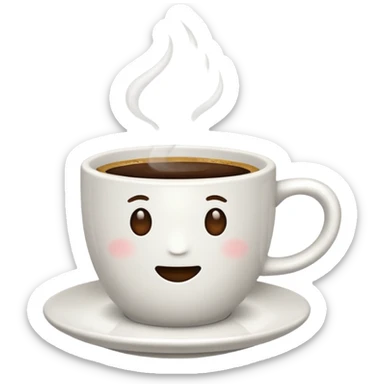 Cup of coffee white sticker