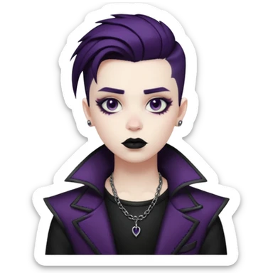 goth nonbinary person with cool masculine haircut sticker