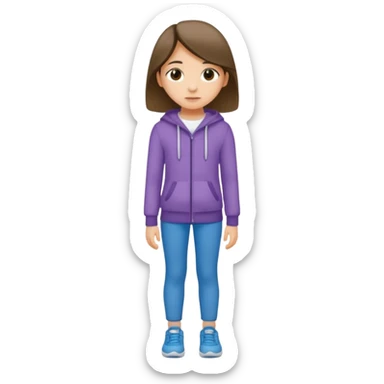 11 year old girl wearing ill fitting mid matched clothes sticker