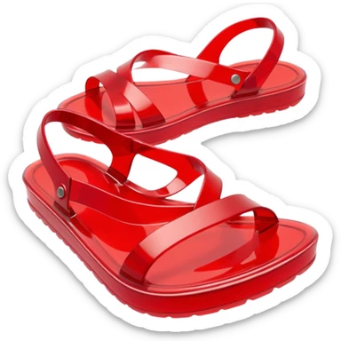 make a nice emoji of red plastic jelly sandals from the 80's sticker