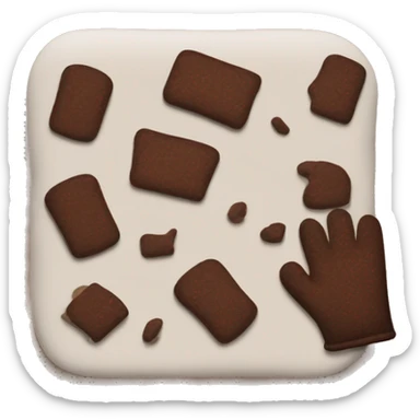 brownie, oven mits sticker