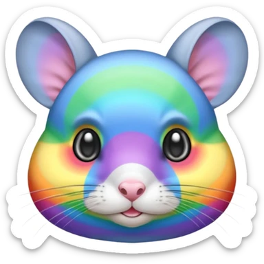 rainbow colored chinchilla sticker