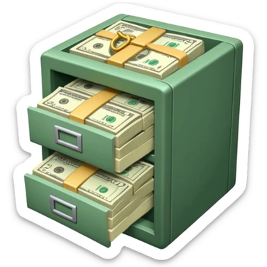 unlocked vault full of cash sticker