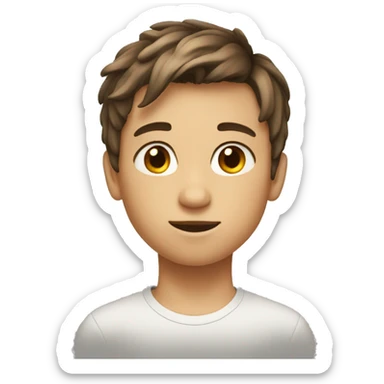 11 year old boy, short brown hair. sweaty sticker