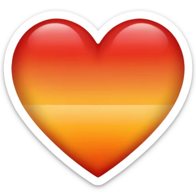 Ombré red orange yellow heart sticker