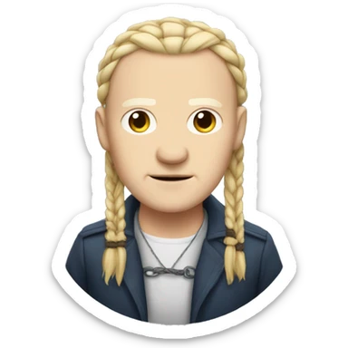 Tobias Whale with knotless braids sticker