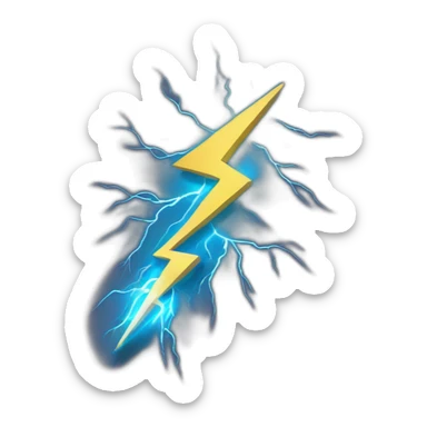 lightning spark with an energy flow and positive trend sticker