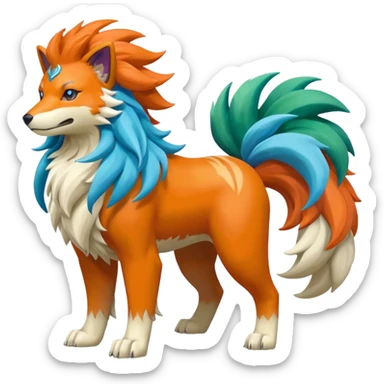 Suicune-Aurorus-Arcanine-Meganium-fusion (full body) sticker