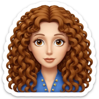 Cher with long curly hair sticker