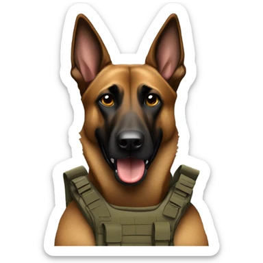 Brown Belgian malinois, tactical sticker