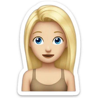 girl with blond hair and blue eyes facepalm sticker
