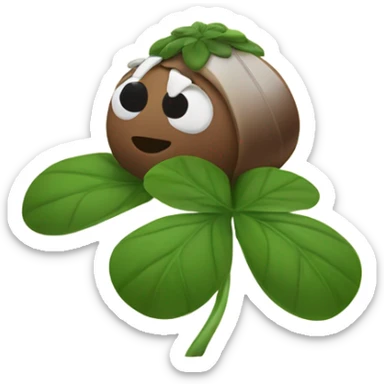 Buckeye with legs stomping on clover sticker