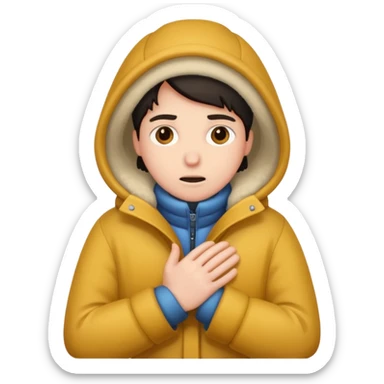 Uma pessoa congelando de frio sticker