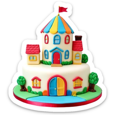 Up movie house cake for 20 birthday  sticker