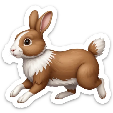 High resolution of a running farm rabbit sticker