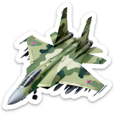SU-35 Jet - Sukhoi (Model Year: 2020) (Iconic colour: Camouflage green) sticker