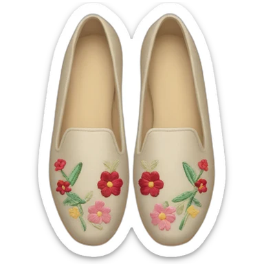 women-shoes loafers embroidery sticker