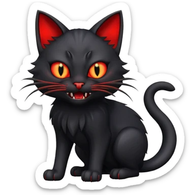 A 3D demoniac cat sticker