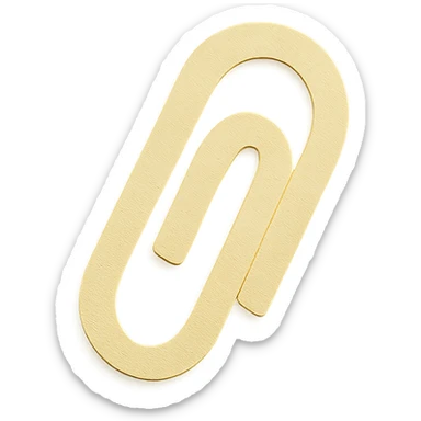 soft pastel tiny paperclip icon in gentle yellow, paper craft style sticker