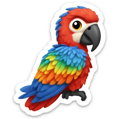 Scarlet macaw stuffed animal  sticker