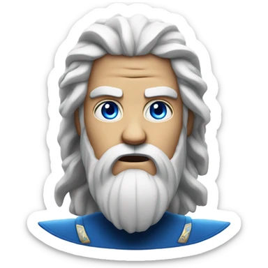 zeus with eyes and pupils blue like thunder sticker