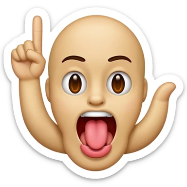 Emoji with tounge out and middle finger up sticker
