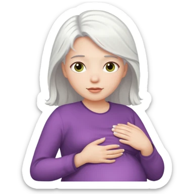 pregnant white woman with white hair sticker