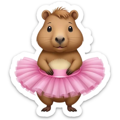 capybara wearing a pink tutu sticker