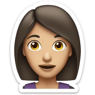 Brunette fair on a cell phone sticker