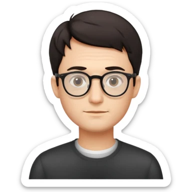 zumbi masculino, óculos fino, cabelo baixo sticker