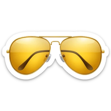 golden-yellow aviator Glasses sticker