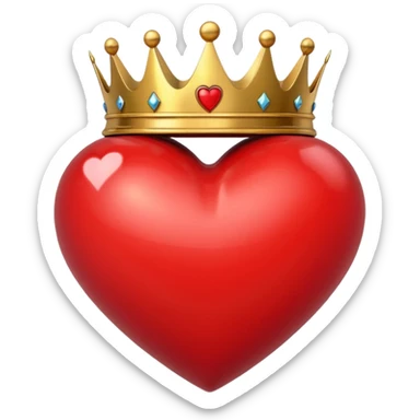 I want a red heart these emoji ❤️ and i also want a crown like this 👑 on it sticker