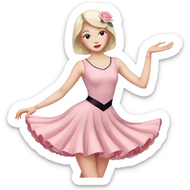 Tins pastels rose Danseuse de jazz contemporain à la peau blanche  sticker