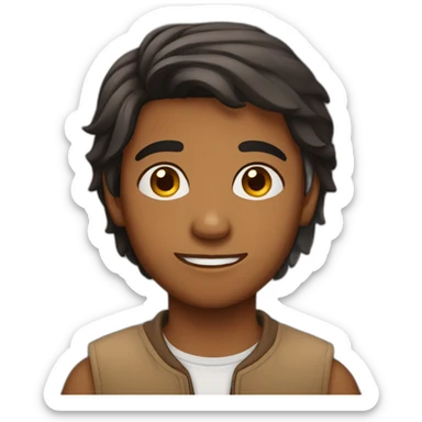 brown teenage indian boy sticker