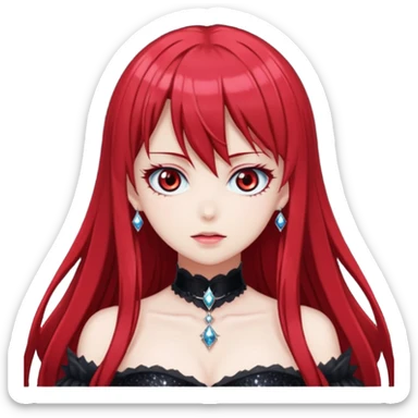 Shiny sparkly glittery beautiful gorgeous elegant cute mature gothic Rias Gremory anime style art sticker