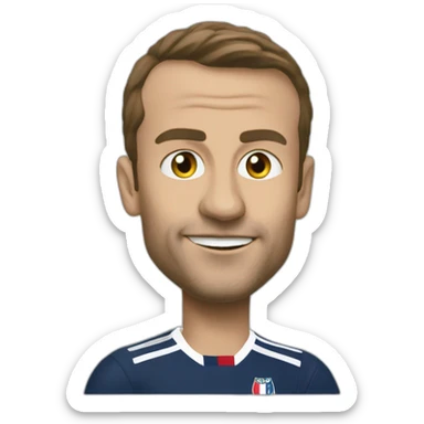 Macron en tenu de foot sticker