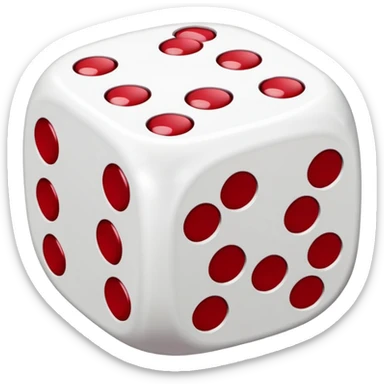 two dices in with burgundy red heart details sticker