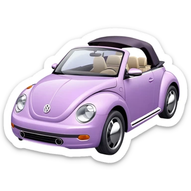 lilac Volkswagen new-beetle convertible  sticker