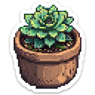 potted succulent sticker