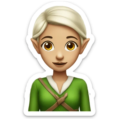 Girl elf with a rash sticker