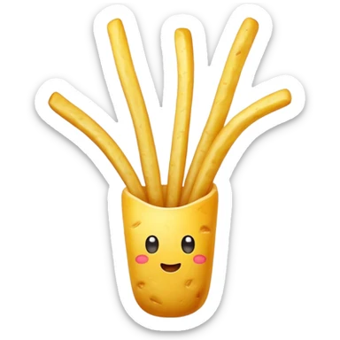 Yellow fried potato stick sticker