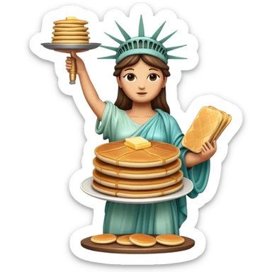 Statue of Liberty holding a stack of pancakes sticker