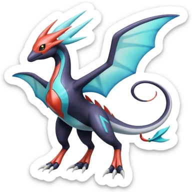 Latios-Darkrai-Deoxys-Giratina-Palkia-Meloetta-fusion-animal-Pokémon-hybrid-creature, full body sticker