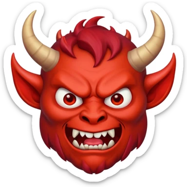 Devil with groan sticker